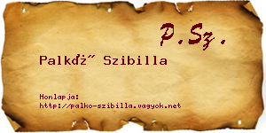 Palkó Szibilla névjegykártya